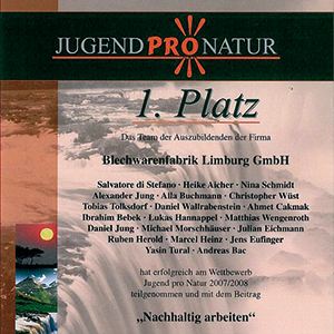 1. Preis beim Wettbewerb "JugendProNatur" 2008